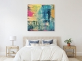Bild 1 von Ocean Blue Summer Abstrakt Nr. 4  / (Größe) 60x60 cm 2 cm Leinwand gespiegelt