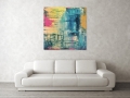 Bild 7 von Ocean Blue Summer Abstrakt Nr. 4  / (Größe) 60x60 cm 2 cm Leinwand gespiegelt