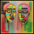 Bild 1 von Pop Art Expressionismus 03 - by Team W 32  / (Größe) BEST PREIS! Art Frame schwarz  inkl. Gallery Print/Acrylglas 105 cm x 105 cm