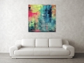 Bild 7 von Ocean Blue Summer Abstrakt Nr. 3  / (Größe) 60x60 cm 2 cm Leinwand gespiegelt