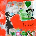 Hommage Girl with Balloon Social Media Orange by Felix von Altersheim