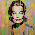 Bild 1 von Hommage an Romy Schneider Pop Art Filter-  by Felix von Altersheim  / (Größe) 60 cm x 60 cm 2 cm Leinwand gespiegelt