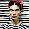 Bild 2 von Hommage Frida Kahlo Zebra 90 cm x 90 cm Leinwand