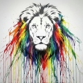 Bild 1 von König der Tiere - Löwe Splash Street Art Style 1 x verfügbar