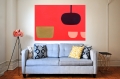 Bild 2 von Abstrakt Bauhaus 04 Rot  by  Felix von Altersheim  / (Größe) 100 cm x 70 cm 5 mm Acrylglas XT weiss/kaschiert 100 % inkl. Halterungen beigelegt