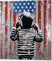 Bild 2 von Can not listen USA 01 - Boy - Hommage Banksy by Felix von Altersheim  / (Größe) 80 cm x 80 cm Alu Dibond matt inkl. Halterungen beigelegt