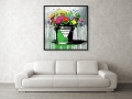 Bild 1 von Premium - Galerie Rahmen -  Follow u heart - Bunte Blumen - Street Art