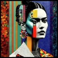 Bild 4 von Motiv Frida Kahlo - Urban Collage - by Felix von Altersheim  / (Größe) 60 cm x 60 cm 3 mm Alu Dibond inkl. Halterungen beigelegt